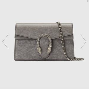 Gucci Dionysus Super Mini in Dusty Gray Leather